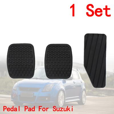 Car Accessories Brake Clutch Accelerator Pedal Rubber Pad Cover Kit for SUZUKI Swift Samurai Sidekick Vitara Tracker(Set of 3)