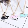 ZRM Trendy Rhinestone Whale Necklace Lovely Crystal Fish Animal Pendant Necklaces For Girls Women Child Gifts
