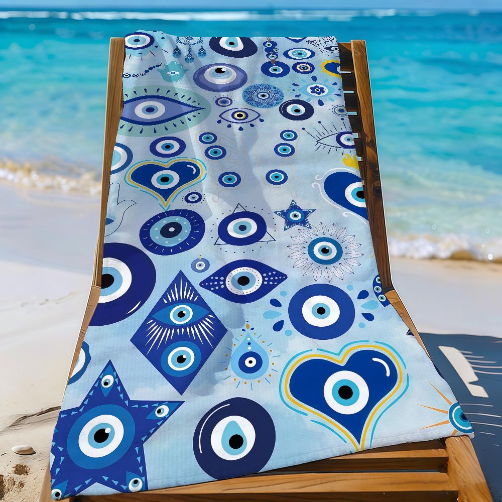 Art Evile Eye Bright Handtuch Sport Schnelltrocknend Reise Campingausrüstung Sanddicht Weich Leicht Großes Strandhandtuch