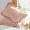 45x75cm Solid Color Cotton Pillowcase Adult Home Double-layer Lotus Leaf Lace Pillow Core Cover Enlarge Widen Fix The Non Displaced Pillow Covers