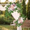 2 Pieces Wedding Arch Flowers Silk Artificial Flower Swags Trailing Floral for Brides, Welcome
