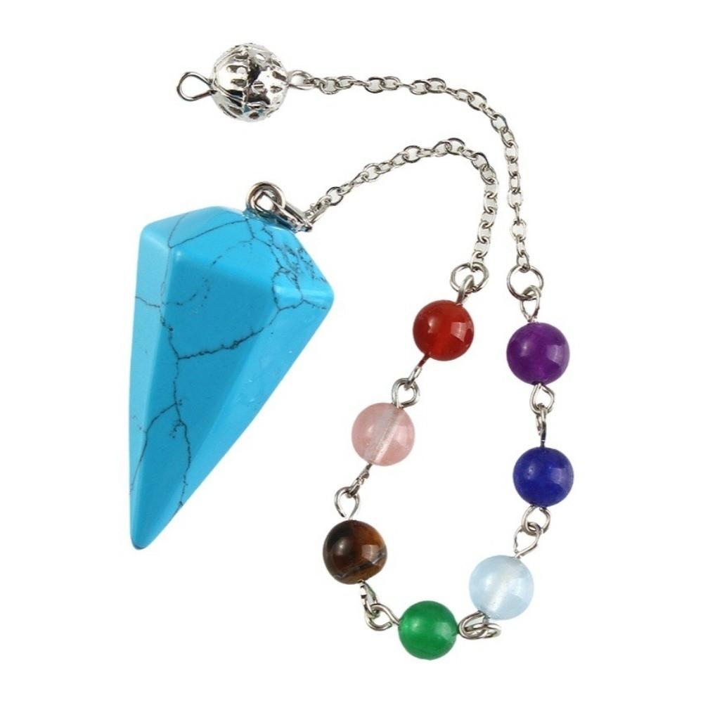 Rainbow Color Healing Crystal Pendant Bead Chain Natural Crystal Necklace  Daily Wear