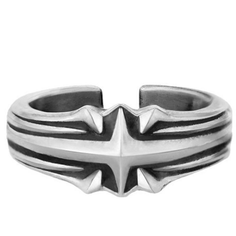 Personalized Retro Ring Men s High Sense, Single Ring Men s Punk Style Thai Silver Tail Ring Adjustable open ring
