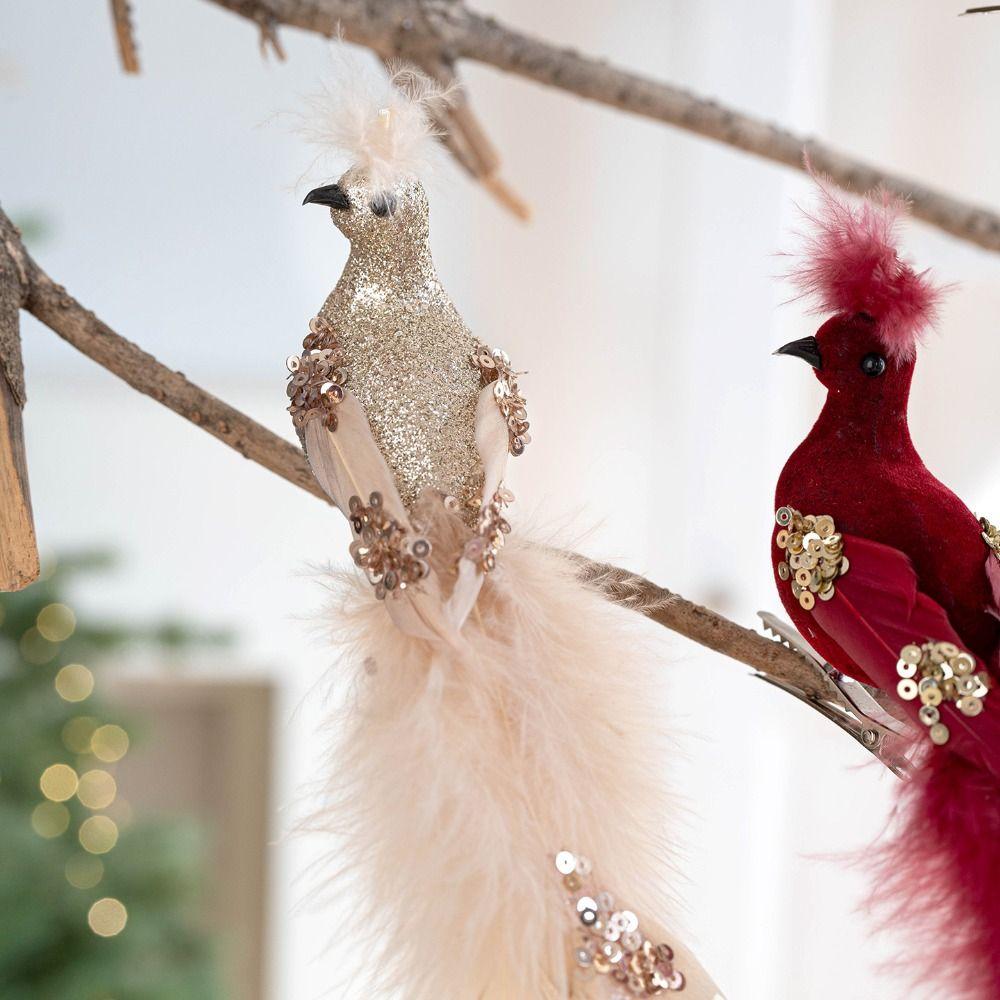Glitter Glitter Christmas Bird Ornaments Realistic Christmas Tree Decoration  Christmas Tree