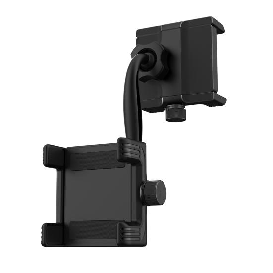 Car Rearview Mirror Phone Holder Telescopic Mobile Phone Stand Metal Mount for 4-7 Inch Cell Phones