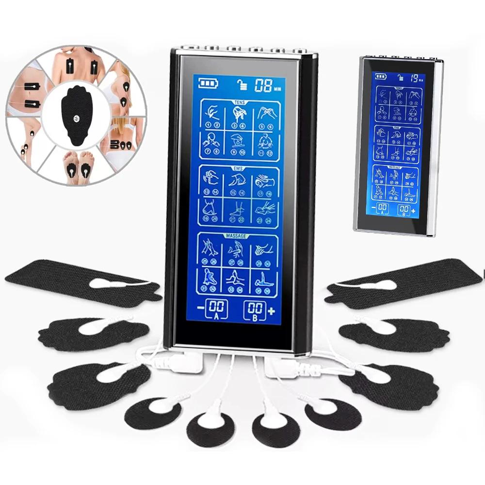 Tuhopeta 3-in-1 TENS Unit Muscle Stimulator EMS Dual Channel 10 Reusable Electrode Pads 36 Modes for Neck Pulse Massager Physiot