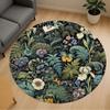 1pc Floral Pattern Round Chair Mat Area Rug - Non-Slip, Floor Mat for Office, Bedroom, and Indoor Decor C1118151