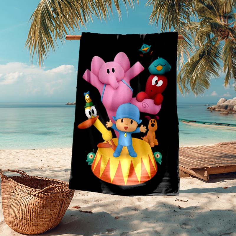 Ultra-Soft Beach Towel with Pocoyo Theme,Ideal for Pool - Camping, Diving - Perfect Travel Essential, Vibrant Beach Towel.