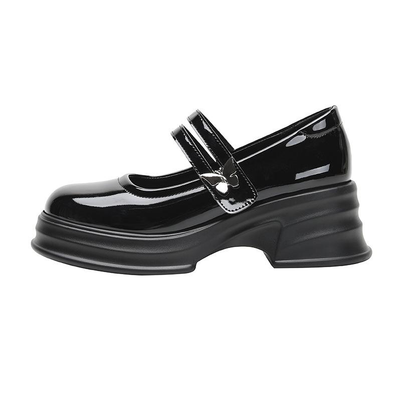 Shallow mouth Mary Jane single shoes female style student butterfly small leather shoes muffin