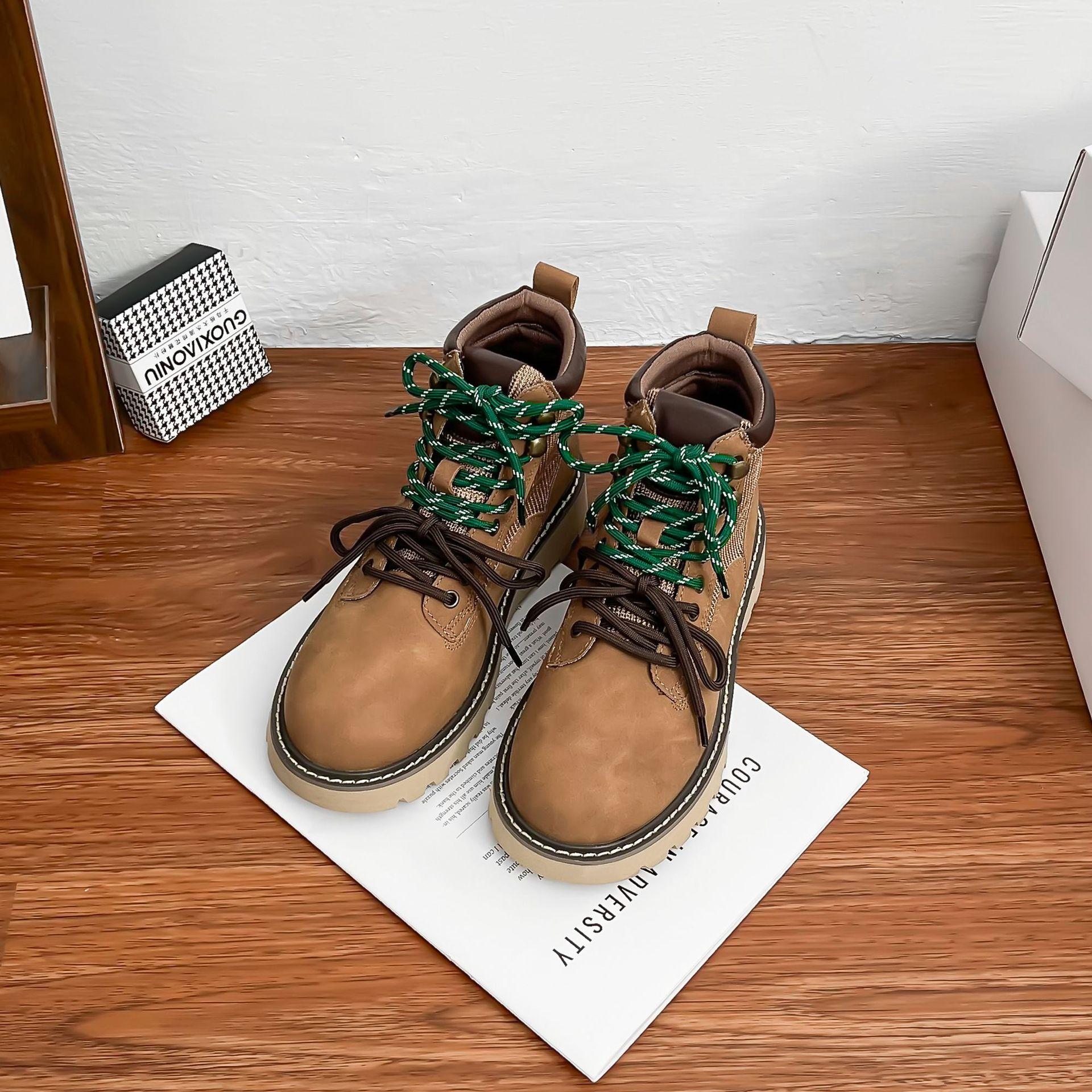 

Grape mother winter new thick-soled Martin boots women wear high-end big yellow boots women s British style short boots children 35