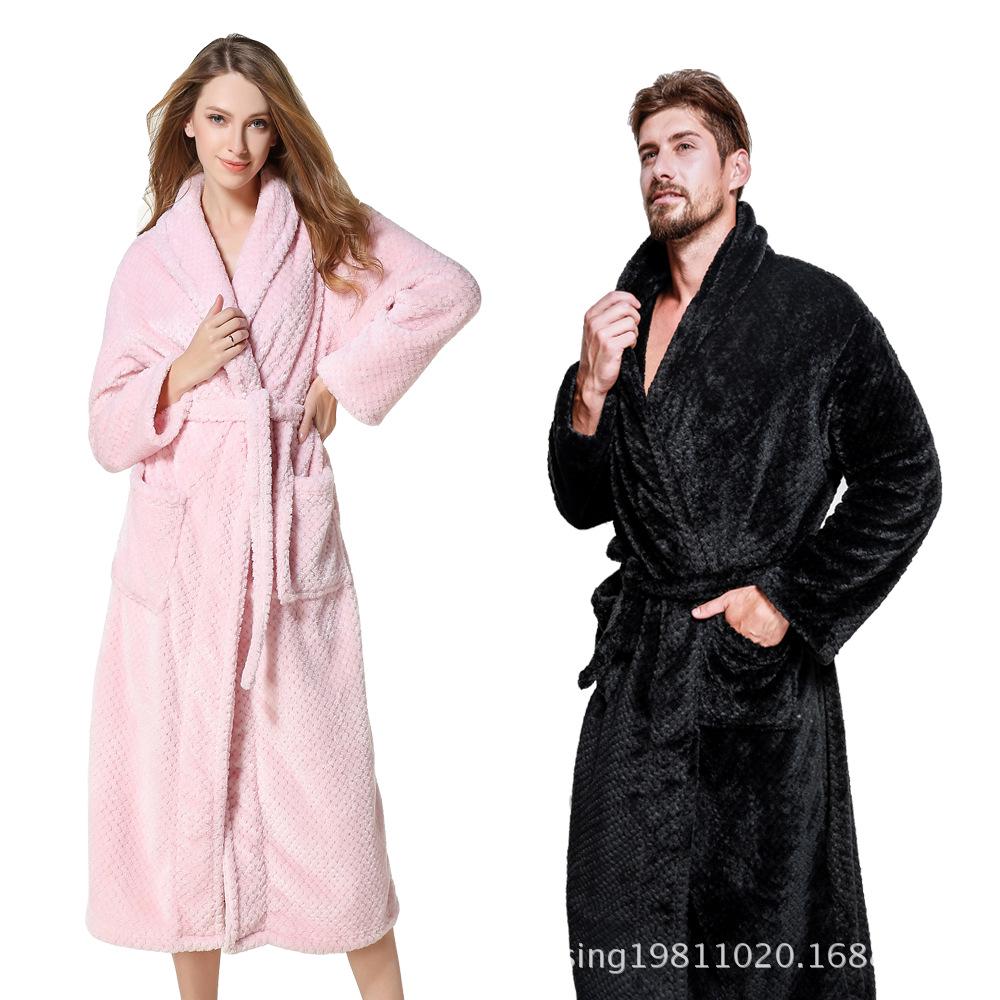 

Осень/Зима Очень Длинный и Толстый Коралловый Флис Мужской/Женский Халат Euro XL (over 190 lbs) темно-синий