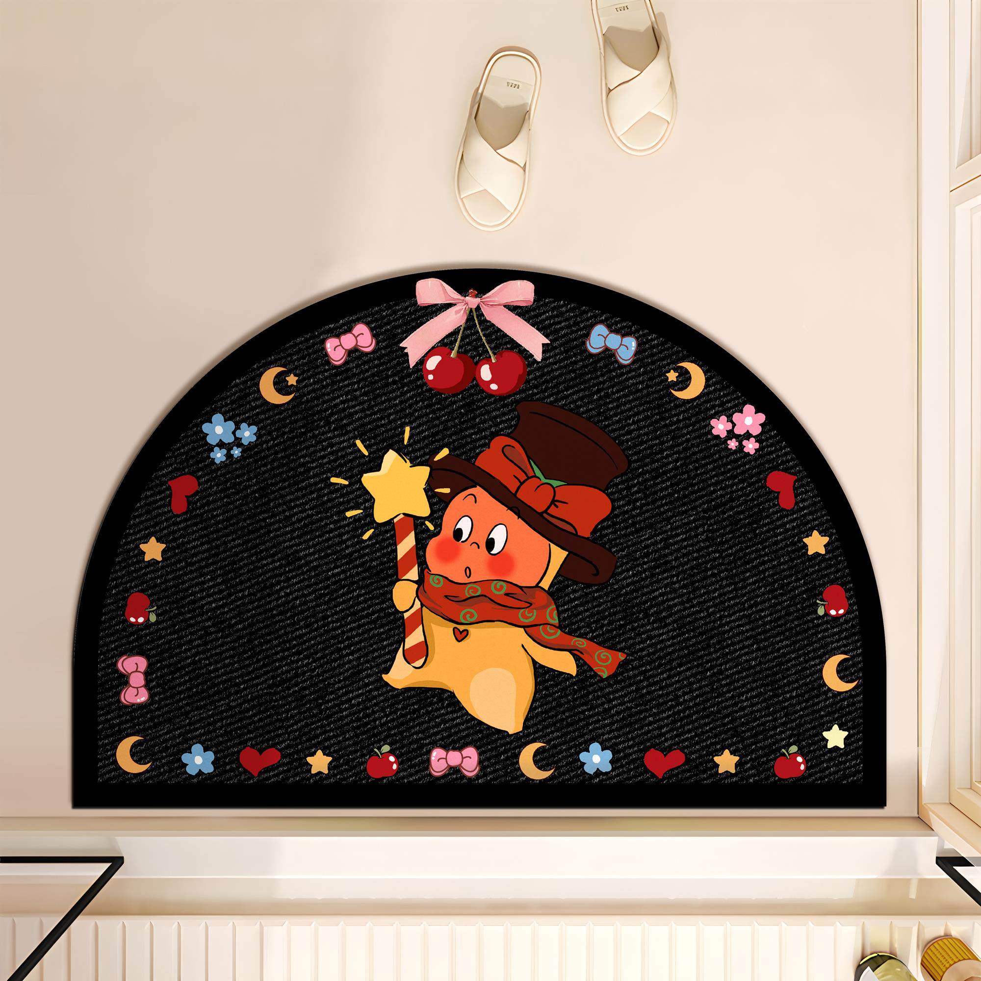 

VIKAMA Cartoon Twinkle Carpet Wear-Resistant Doormat Half-Circle Non-Slip Bathroom Mat Rug For Bedroom Carpet For Live Room Home 40X60CM (1.3X2FT