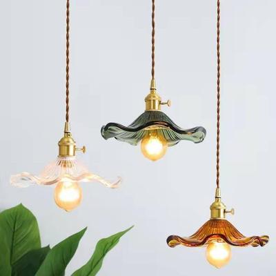 Nordic Lotus Leaf Glass Pendant Light - Modern Bedside or Bar Counter Fixture