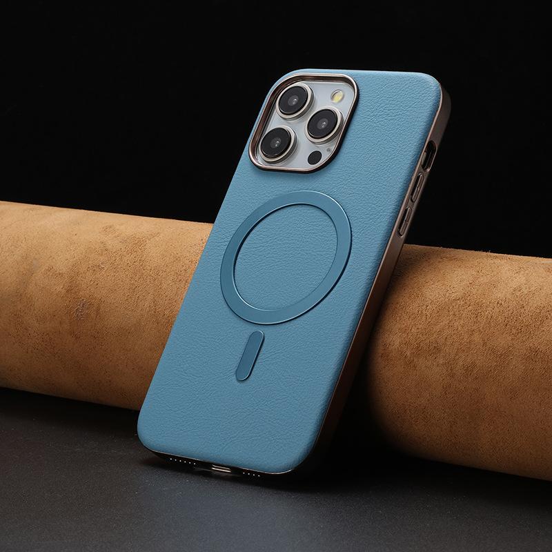 Applicable to Samsung A56A06A36 mobile phone case A26A25Magsafe magnetic case charging magnetism can be wirelessly charged leather