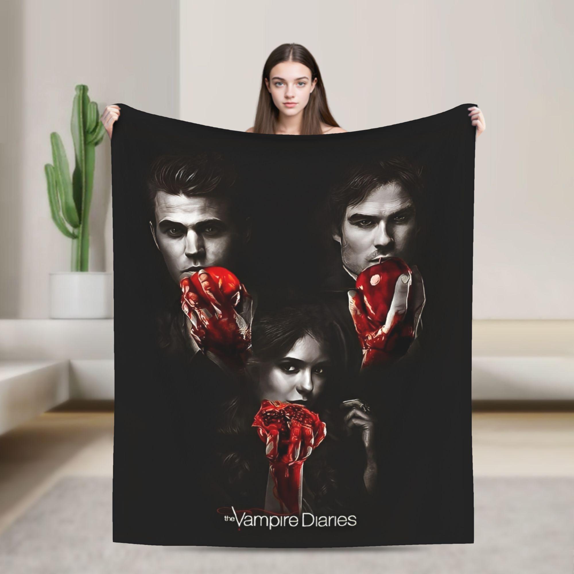 The Vampire Diaries Damon Salvatore Flannel Blanket  Warm Throw Blanket for Living Room Trend Bedspread Sofa Bed Cover 75X95CM