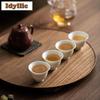 2pc/lot Ivory White Thin Bodied Teacup Retro Tea Bowl Sample Tea Cup Tea-tasting Fragrance Cup Chazhan Master Cups Teaset 30ml