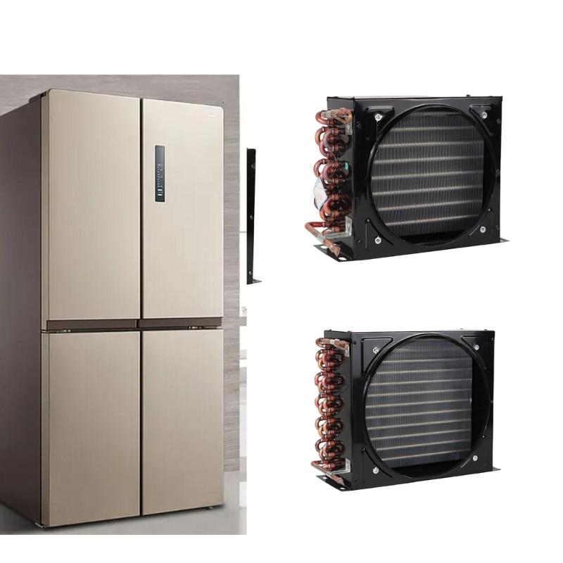 Heavy Duty Freezer Refrigerator Condenser Small Copper Tube Aluminum Fin Air Cooled Water Cooled Cold Storage Radiator