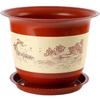 Durable Extra-Large Resin Flower Pot with Saucer, Imitation Ceramic, Thickened Plastic, Clearance