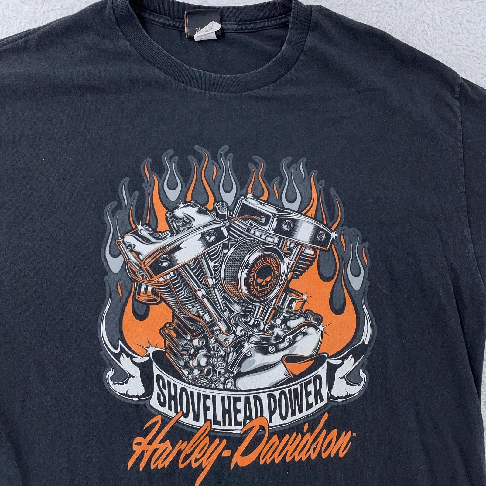 Harley-Davidson Shirt L/XL Black Shovelhead Power Biker Collingswood NJ Philly S