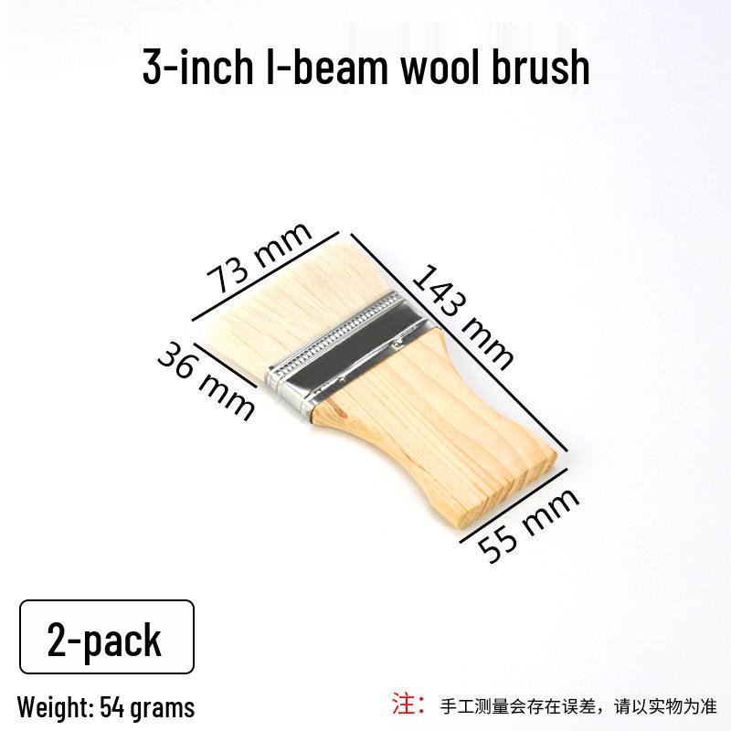 I-Shaped Short-Handled Wool Paint Brush - 4/5/6 Inch, High-Quality, Wooden Handle, Non-Shedding, Free Shipping