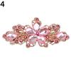 Dammode Blomma Blad Glänsande Strass Hårklämma Hårnål Smycke