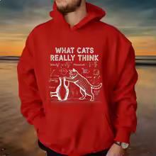 Funny Cat Physics Design Hoodies Math Science Humor Cat Print Sweatshirt Personalized Men Women Casual Streetwear Fashion Hoodie