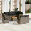 VidaXL Garden Lounge Set with Cushions 9 Pcs, Patio Sofas, Patio Furniture Set, Outdoor Furniture, Grey 3258455