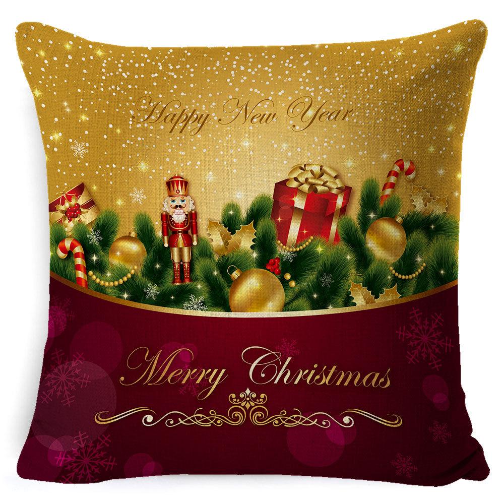 Home Furnishings Christmas Pillow Cover Nordic Plaid Linen Cushion Cover Sofa Cushion Cover