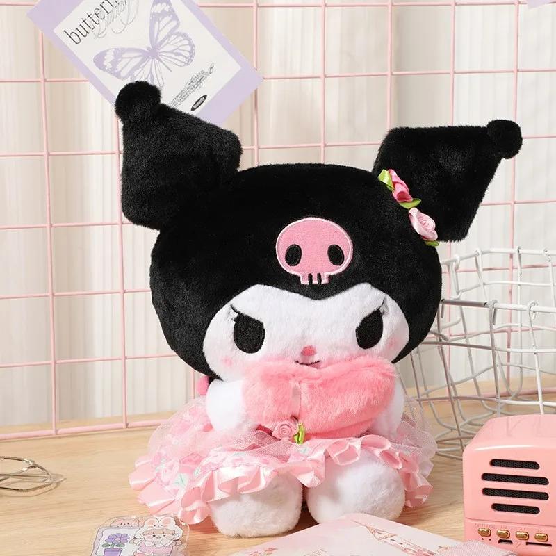 New Hot 25/30Cm Sanrio Strawberry Kuromi Pillow Plush Toy Girls Soft Stuffed Animal Toys Strawberry Melody Doll Gifts