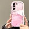 Funda de Teléfono Ondulada con Patrón de Mármol Rosa para Samsung Galaxy S26 S25 S24 S22 S23 Ultra Plus FE A56 A55 A37 A36 A27 A26 A16 Funda Suave