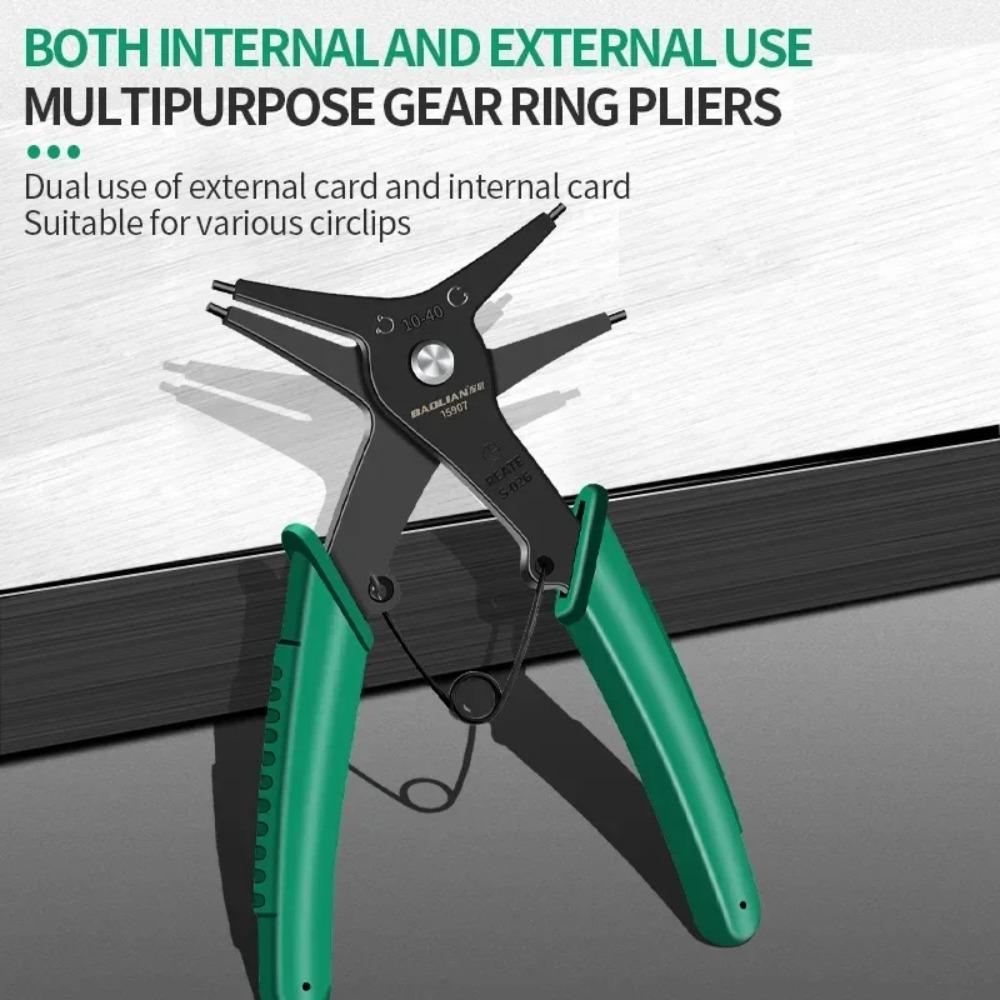 Internal And External Spring-loaded Pliers Dual-purpose Snap Rings 2-In-1 Mounting And Dismounting Tools Hardware