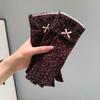 Women's Fit Half Finger Gloves Floral Pattern Touchscreen Gloves Soft Warm Gloves  Writing