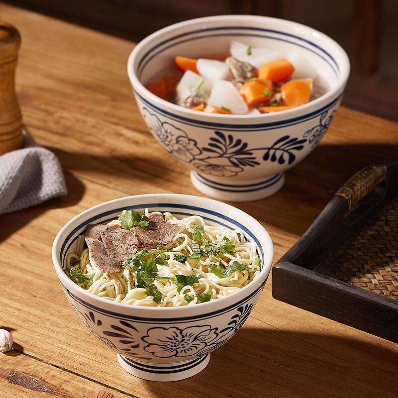 

Vintage Blue & White Ceramic Noodle Bowl