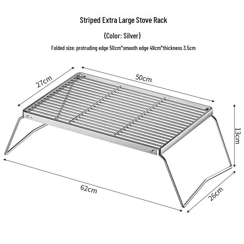 Portable Outdoor Camping Grill: Foldable Stove Stand & Barbecue Rack with Mesh Feet