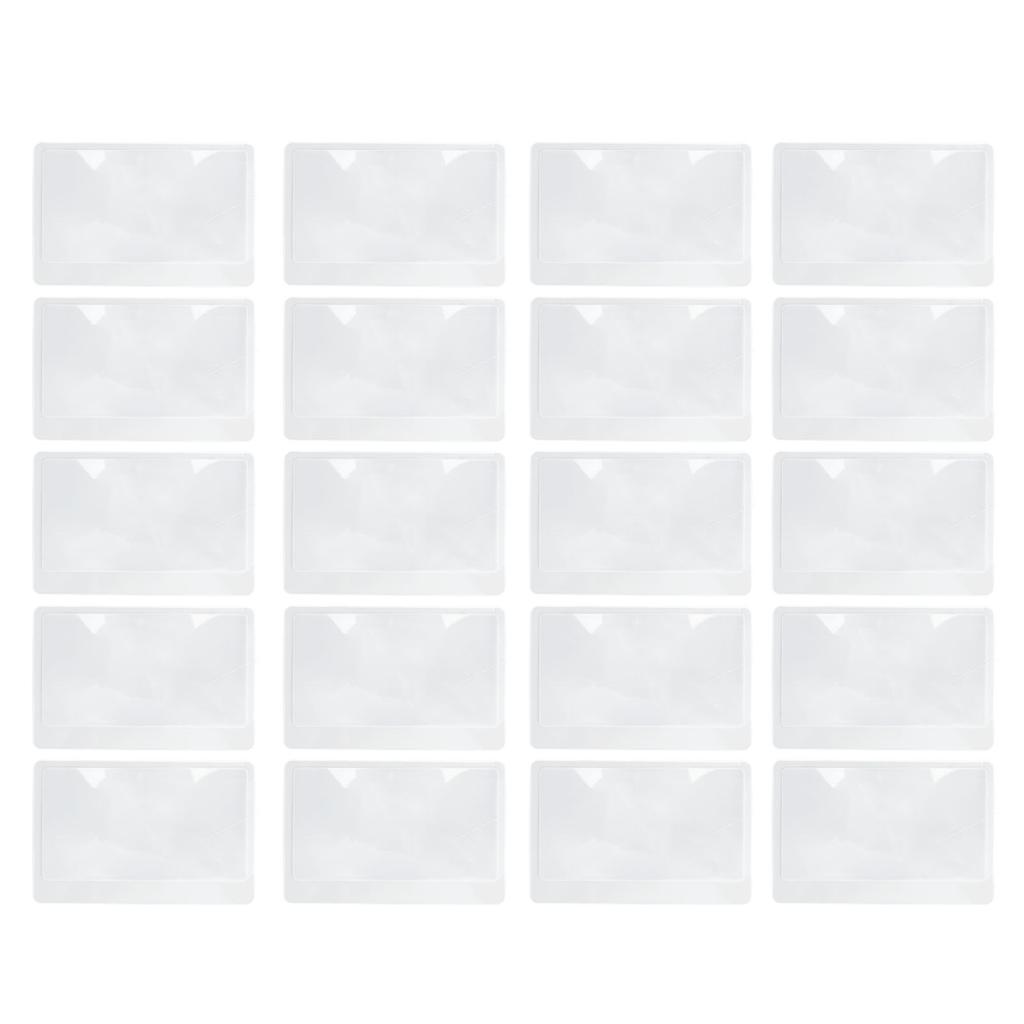20 Sheet Credit Card Size 3X Magnifiers Portable Transparent Pocket Magnifying Reading Glass