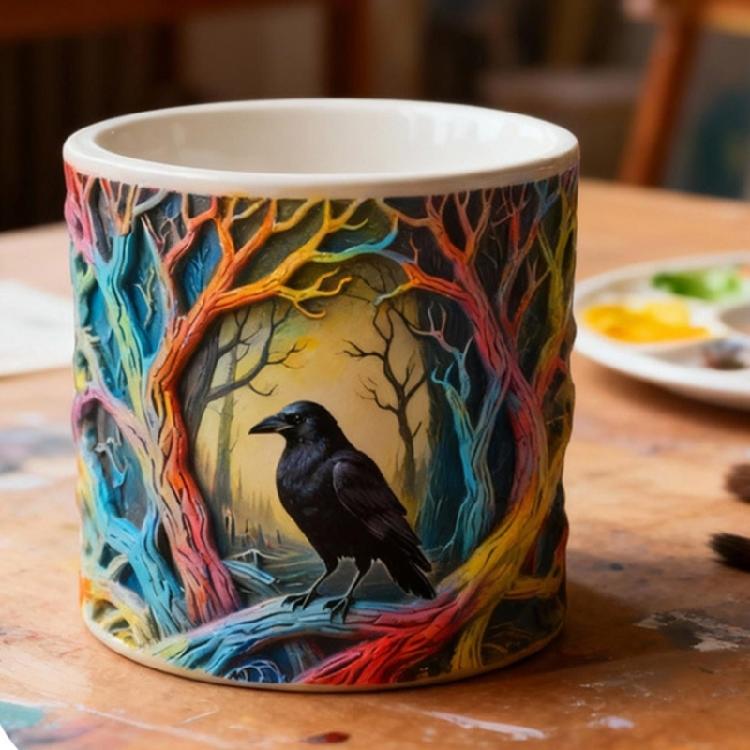 Crow Silicone Mold Resin Crafts Moulds Planter Flexible Reusable Mold for Creating Unique Decorative Items and Gifts