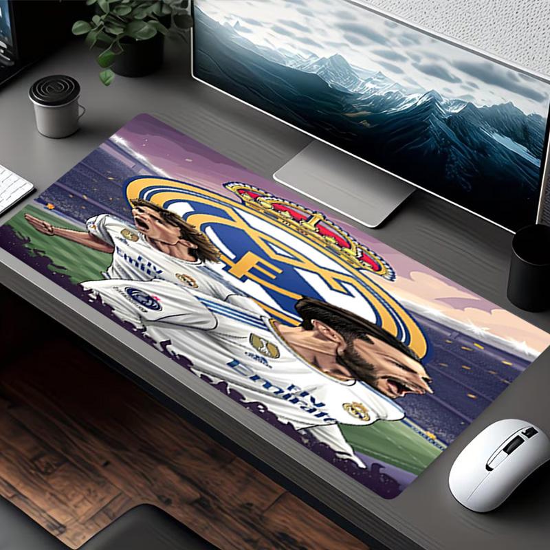 Tappetino per Mouse Stampa Real Madrid, per Tastiera, Tappetino per Laptop PC per Ufficio, Casa, Decorazione Scrivania, Regalo di Compleanno Perfetto per i Giocatori