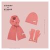 Season fashion new literary and retro knitted wool scarf three-piece set women's warm and cold neck scarf men