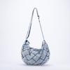 Vintage Denim Umhängetasche Damen Große Kapazität Messenger Bag Mehrere Taschen Satteltasche Verstellbarer Riemen Damen Crossbody Bag