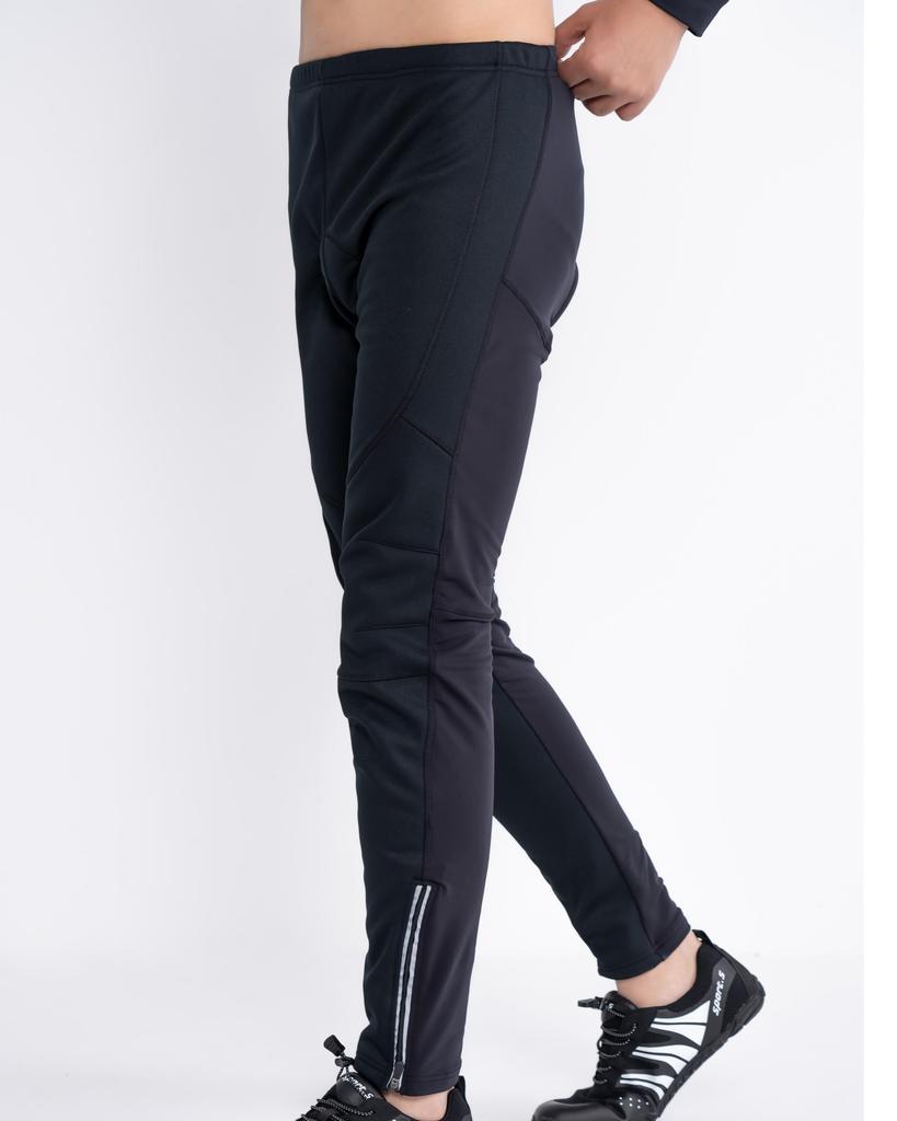 Welkruz Winter Cycling Tights with 3D Gel Windproof and for Cycling and Road Autumn and Size Men's Pads, Fleece-Lined, Bikes, Winter, WL-BB061 (Black,