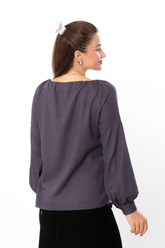 Women’s Embroidered Blouse – Linen & Viscose Fabric, Long Sleeves, Any Season, 8439-070-22 HC