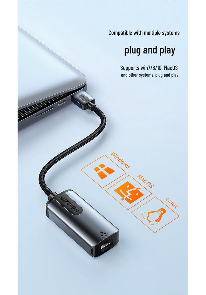 Shan Ze Type-C USB to Gigabit Ethernet Wired Network Adapter