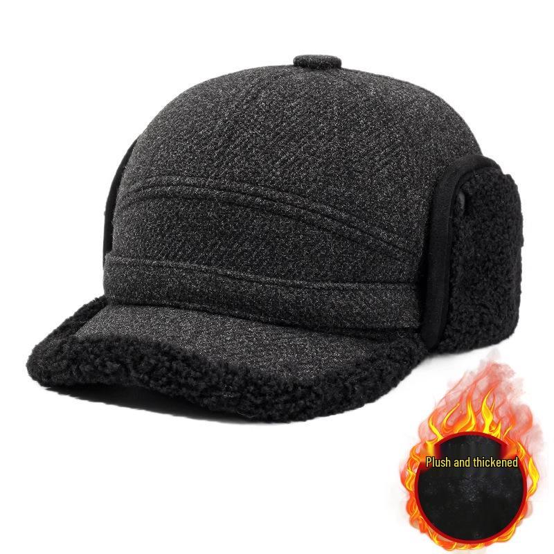 Cappello Lei Feng Caldo da Uomo con Protezione per le Orecchie per Autunno e Inverno - Ideale per il Tempo Libero all'Aperto, Ispessito, con Fodera in Velluto, per Mezza Età e Anziani.