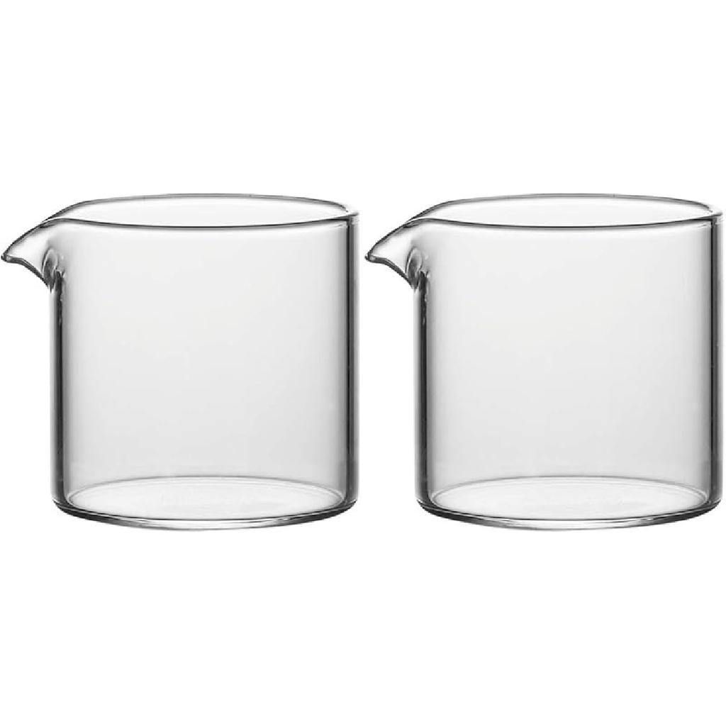 Sizikato 2 st Genomskinlig Glas Gräddkanna, 4oz Mini Kaffe Mjölk Grädde Kannor.
