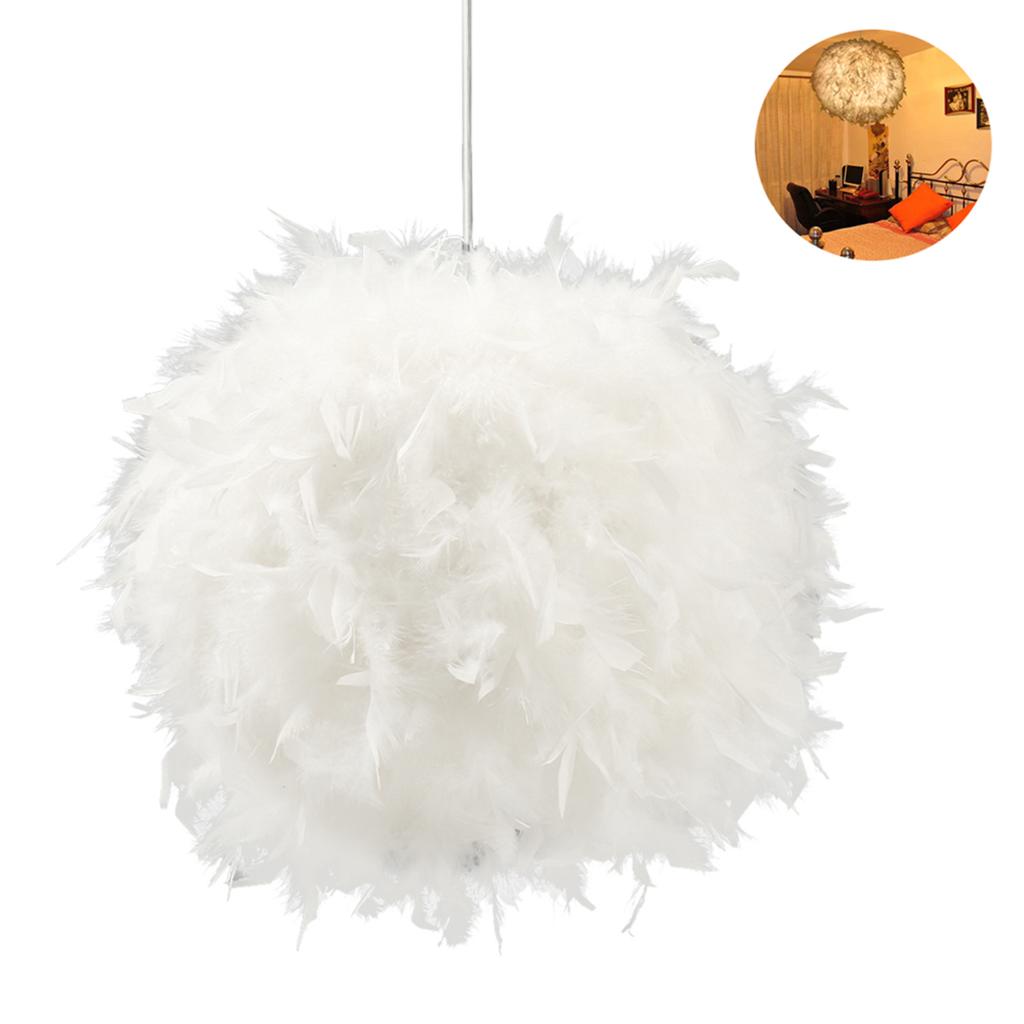Neue elegante, traumhafte und flauschige Feder-Pendelleuchte - Bezaubernde Federschirmlampe für eine romantische und zauberhafte Atmosphäre -