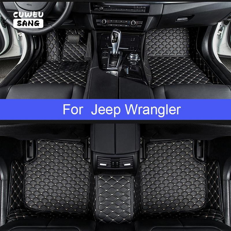 

Автомобильные коврики CUWEUSANG для Jeep Wrangler Foot Coche, аксессуары 2 ROWS