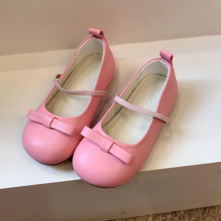 Bowknot French Style Children's Shoes for Girls Soft Sole Leather Shoes Shallow Mouth Children's Princess Shoes Baby Single Shoes
