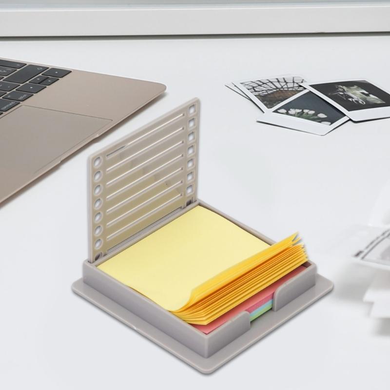 Memo Pad Organizer Sticky Note Holder with Stencil Post Note Holder Desk Organizer for Dorm Room and Office