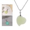Novel Natural Stone Green Luminous Pendant Temperament Irregular Loves Heart Stone Crystal Necklace Gift Trend Jewelry