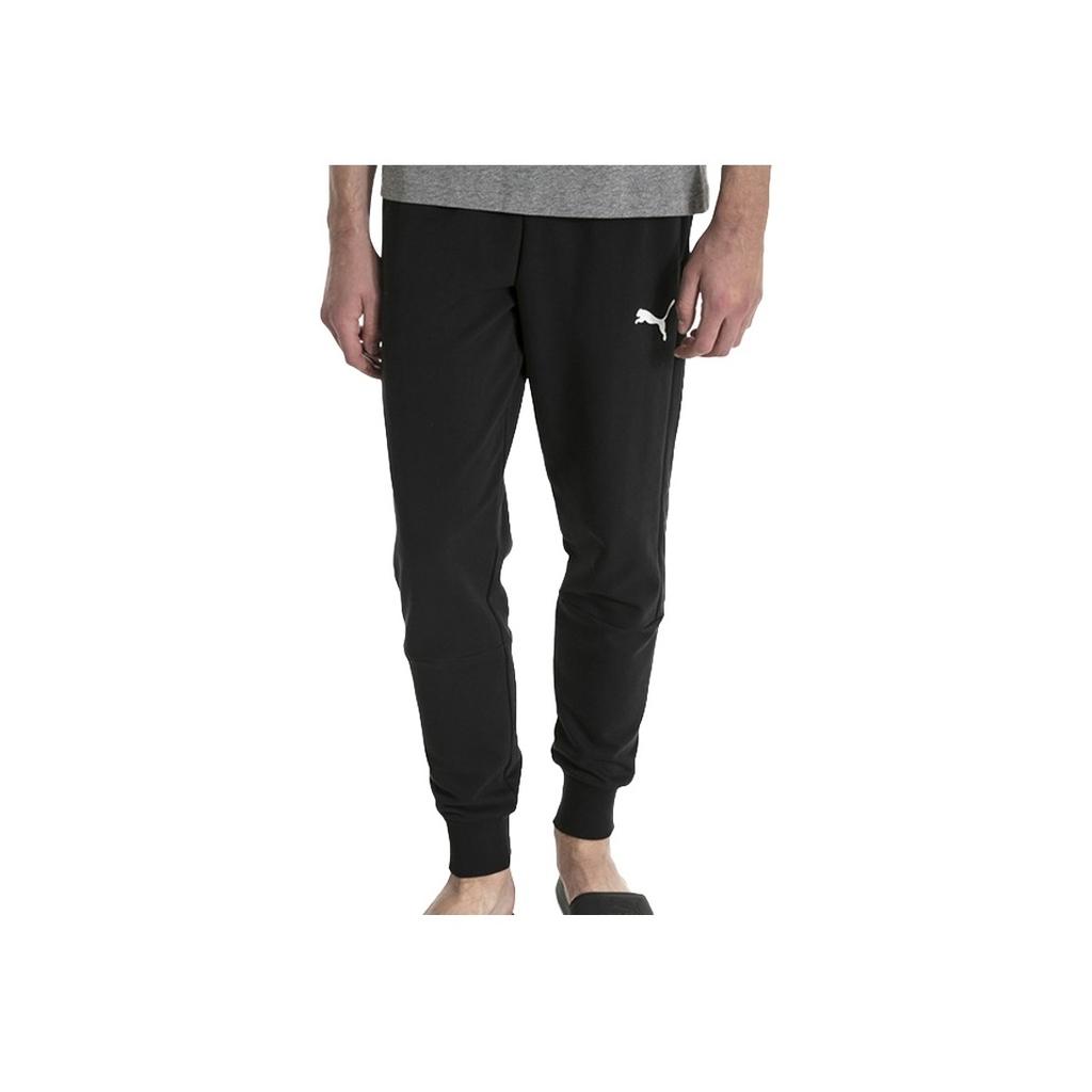 Puma Logo Knit Cuff Sports Trousers Men Bottoms Black 593054-01